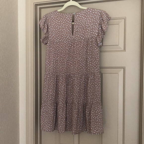 Cute Speckled Neutral Pink Lily Minidress - Picture 2 of 3